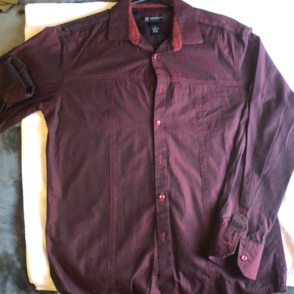 INC. Burgundy Button-Down Shirt